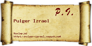 Pulger Izrael névjegykártya